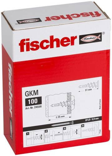 Fischer GKM Gipskartondübel aus Metall in Silber, 100 Stück - Bild 3