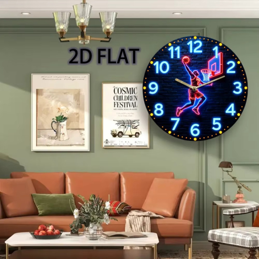 CIFBUY Basketball-Dunk Wanduhr aus Acryl, geräuschloses analoges Quarzwerk, Durchmesser: 30,48 cm - Bild 3