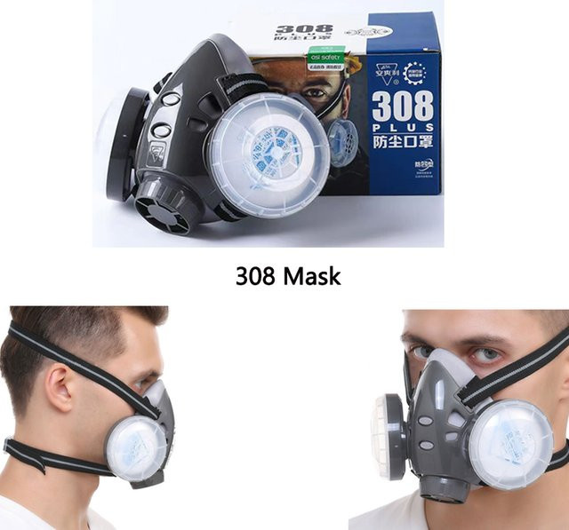 Set aus 3 Baumwoll-Staubfiltern N11 und 3 Staubmasken 8200 für Polierarbeiten, Lackierungen und Bergbau - Bild 1