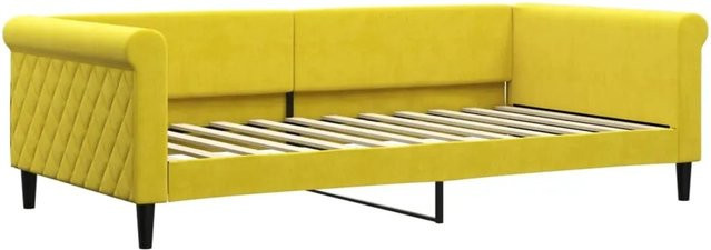 vidaXL Tagesbett aus Samt in Gelb mit Armlehnen und Schlaffunktion, B/T/H: 229 x 100–120 x 68 cm - Bild 1