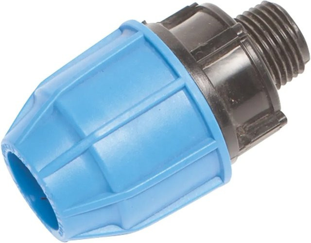 LUX-TOOLS Verbindungsstück für PE-Rohre aus Kunststoff, Farbe: Blau/Grau, Anschluss: 1/2 Zoll, B/T/H: 175,0 x 125,0 x 65,0 cm - Bild 1