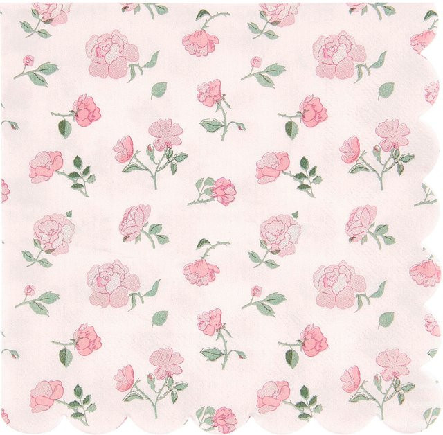 Rico Design Servietten mit floralem Rosenmuster in Pink, B/T/H: 32,0 x 31,5 x 20,0 cm - Bild 1