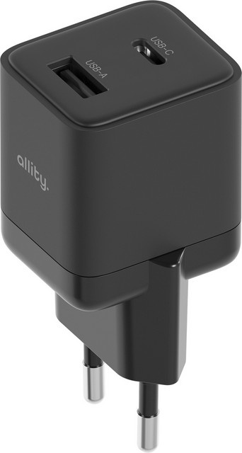Allity Netzladegerät ATC-01-30WAC Mini mit 30W, 3A, 1 x USB-A und 1 x USB-C, Schwarz - Bild 1