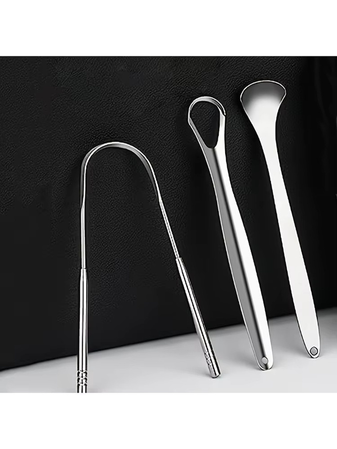 YJYIBEI Zungenschaber Edelstahl, 3-teiliges Set, Unisex - Bild 4