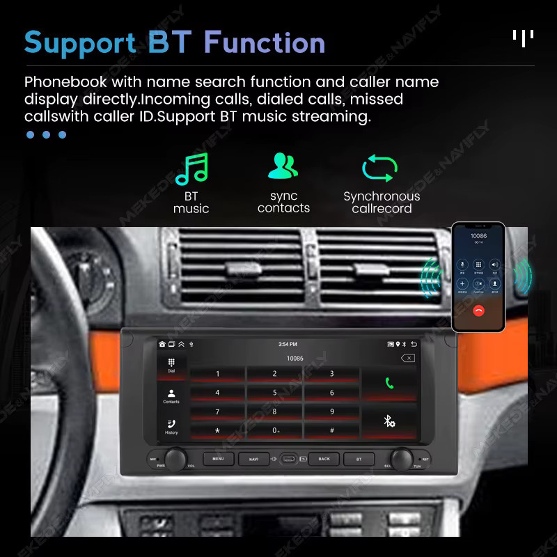 MEKEDE Android 15 Autoradio mit 10,26 Zoll Display für BMW E53 X5 E39 M5 E38, kabelloses CarPlay und GPS, Schwarz - Bild 5