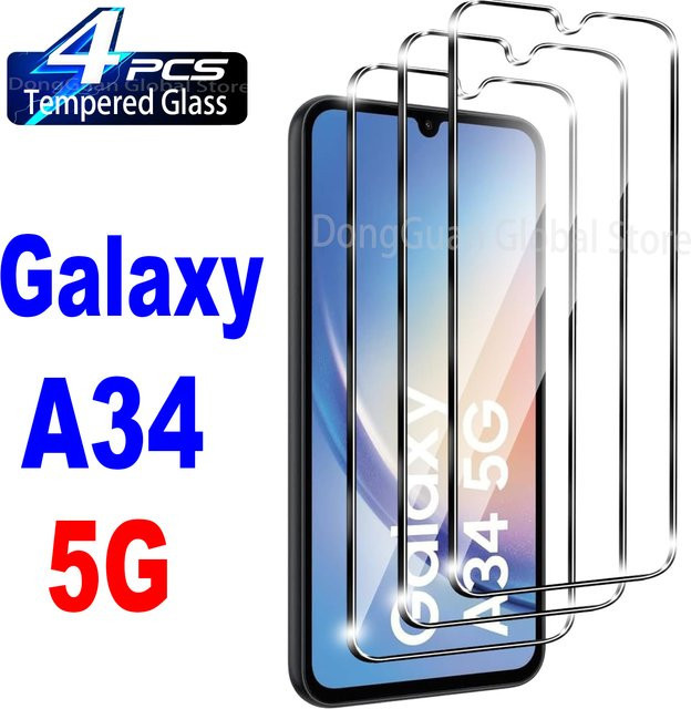 Samsung Galaxy A34 5G Displayschutzfolie aus gehärtetem Glas, transparent - Bild 1