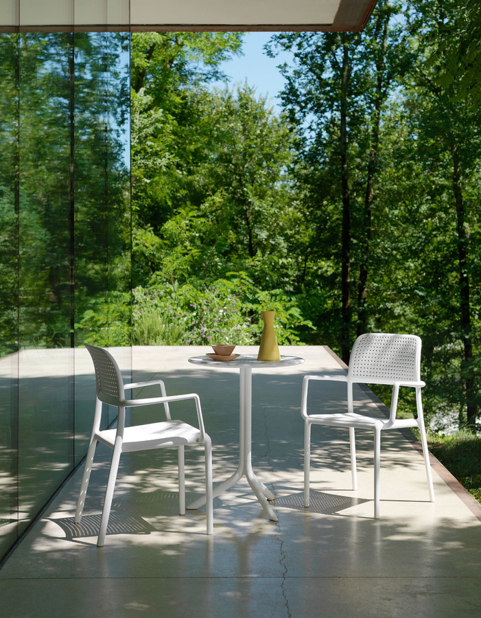 Nardi Step Tisch in Weiß, höhenverstellbarer moderner Gartentisch aus wetterfestem Kunststoff - Bild 3