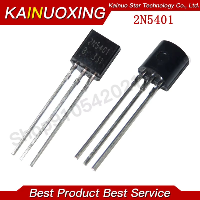KAINUOXING Bipolartransistoren Set 100 Stück, 50 Stück 2N5401 PNP und 50 Stück 2N5551 NPN, TO-92 Gehäuse, Schwarz - Bild 1