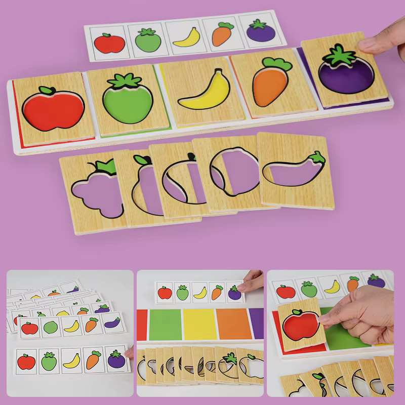 Lee's Sharing Obst Gemüse Paarung Puzzle, Holz, Bunt / Mehrfarbig, ab 3 Jahre - Bild 2