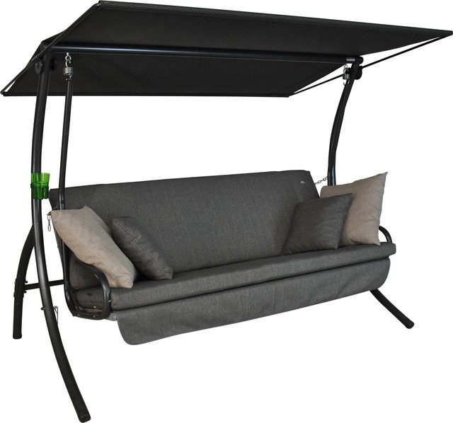 Angerer Freizeitmöbel Hollywoodschaukel Drift Smart 3-Sitzer in Grau mit Liegefunktion, Auflagen und Sonnendach, B/T/H: 240 x 160 x 145 cm - Bild 1