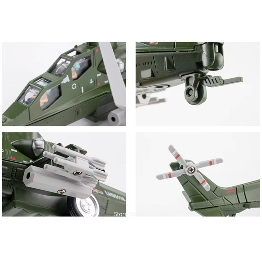 MAKEDA CAIC Z-10 Flugzeug Modell Legierung mit Sound und Licht Green - Bild 4