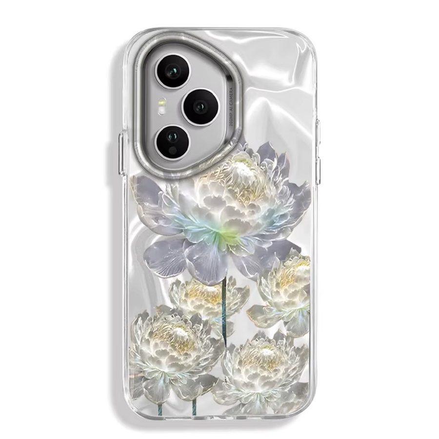 Blumenmädchen Handyhülle für Honor (Modelle: 400, 200, 90 Smart Pro, Magic7, 6, 5, 70 Lite, X9a, X9c, X9b, X8a, X8b, X8c, X6c, X7b, X7c) in Weiß mit Lotus-Design - Bild 3