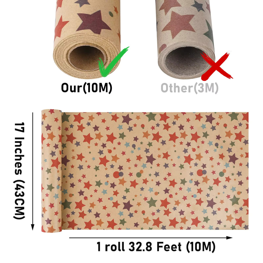 Geburtstags-Geschenkpapier Rolle aus Kraftpapier, Mehrfarbig, Breite: 43,18 cm, Länge: 10 m - Bild 2