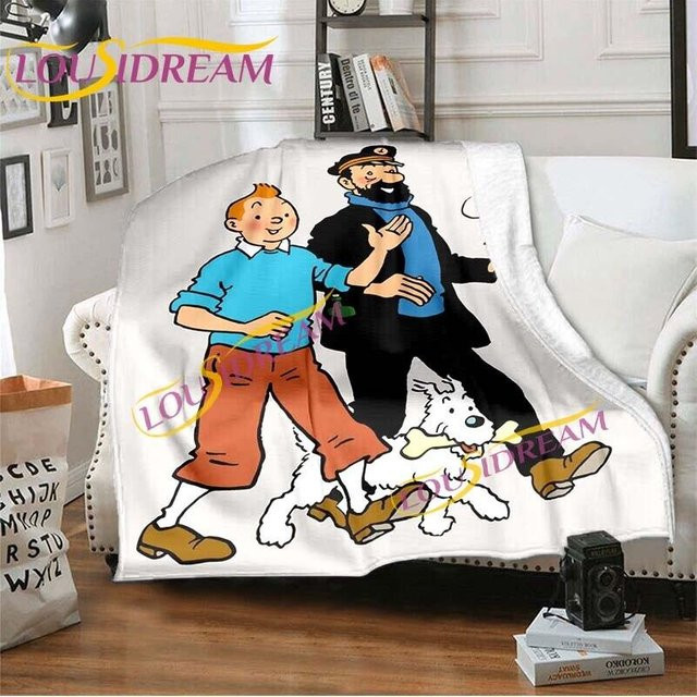 YunhengTechnology Flanelldecke Die Abenteuer von Tim und Struppi mit 3D-Cartoon-Druck, Mehrfarbig, B/B/H: 75 x 90 cm - Bild 1