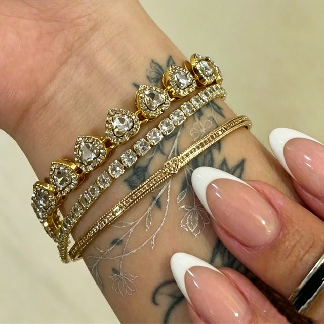 ZAKOL Schmuckset Stapelarmband, Zirkonia, Gold, Damen - Bild 1