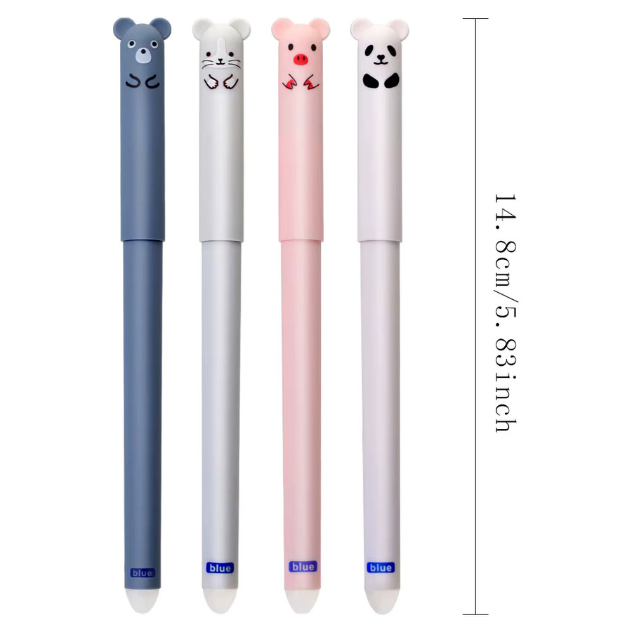 42-teiliges MROOFUL Set magische Gelstifte mit Bären- und Panda-Motiv, 0,5 mm, abwischbar, Farben: Schwarz und Mehrfarbig - Bild 4
