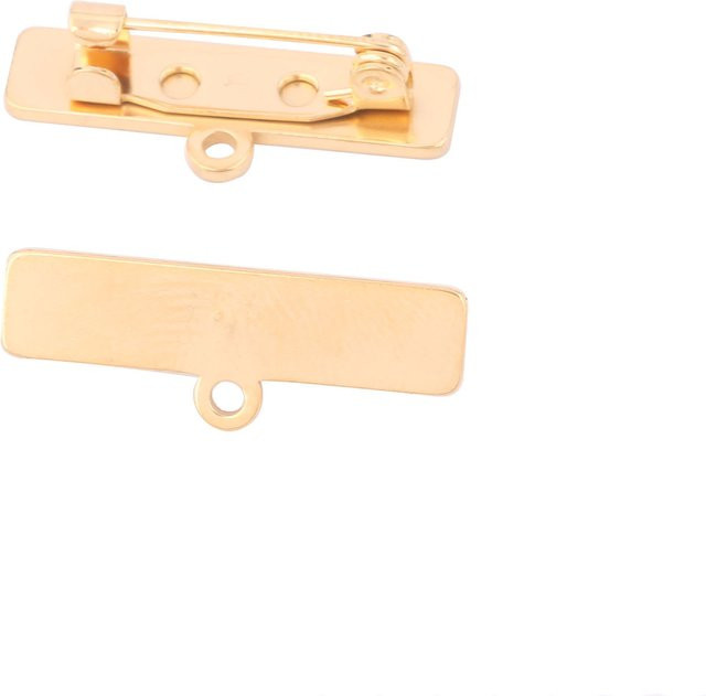 Onwear Brosche Pin Basis Rohlinge, Edelstahl, 6x25mm, Rechteck - Bild 1