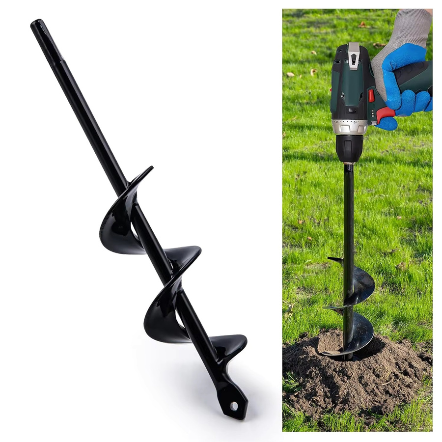 Goture Spiralbohrer Set aus Metall in Schwarz für Pflanzen und Blumen als Erdbohrer und Gartenbohrer-Werkzeug - Bild 4