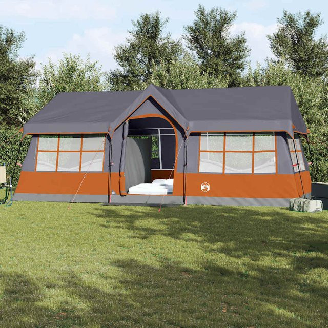 vidaXL Familienzelt mit Dach in Grau und Orange, B/T/H: 622 x 295 x 238 cm - Bild 2