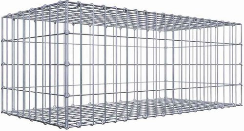 Gabiona Drahtkorb aus Stahl mit C-Ring, silbergrau, B/T/H: 40 x 100 x 50 cm - Bild 1