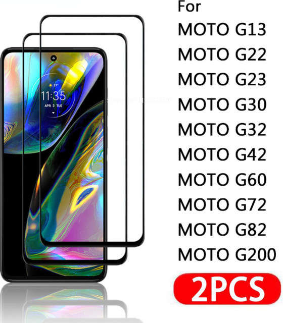2er-Set gehärtetes Glas Display Schutzfolie für Motorola Moto G13 G22 G23 G30 G32 G42 G52 G60 G72 G73 G82 G100 G200 5G in Transparent - Bild 1