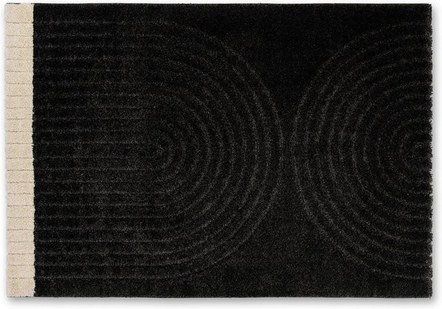Schöner Wohnen Teppich Winsome Halbrund Schwarz mit Hoch-Tief-Struktur B/T: 150 x 80 cm - Bild 1