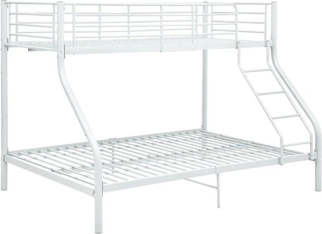 vidaXL Etagenbettgestell aus Metall für Kinder in Weiß, B/T/H: 140 x 200 cm / 90 x 200 cm - Bild 1