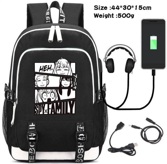 3-teiliges Schulrucksack-Set in Schwarz aus Oxford-Stoff mit großem Fassungsvermögen, Schultasche und Federmäppchen - Bild 1