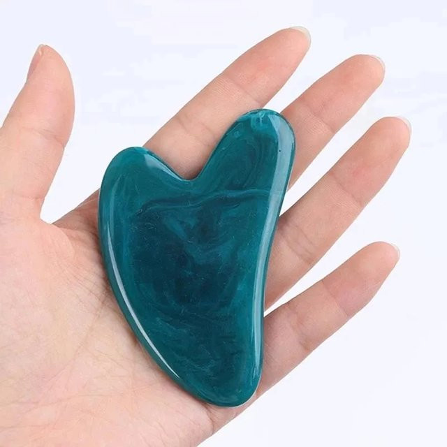 YUKUI Gua Sha Brett, herzförmig, Jade Schaber, Unisex - Bild 1