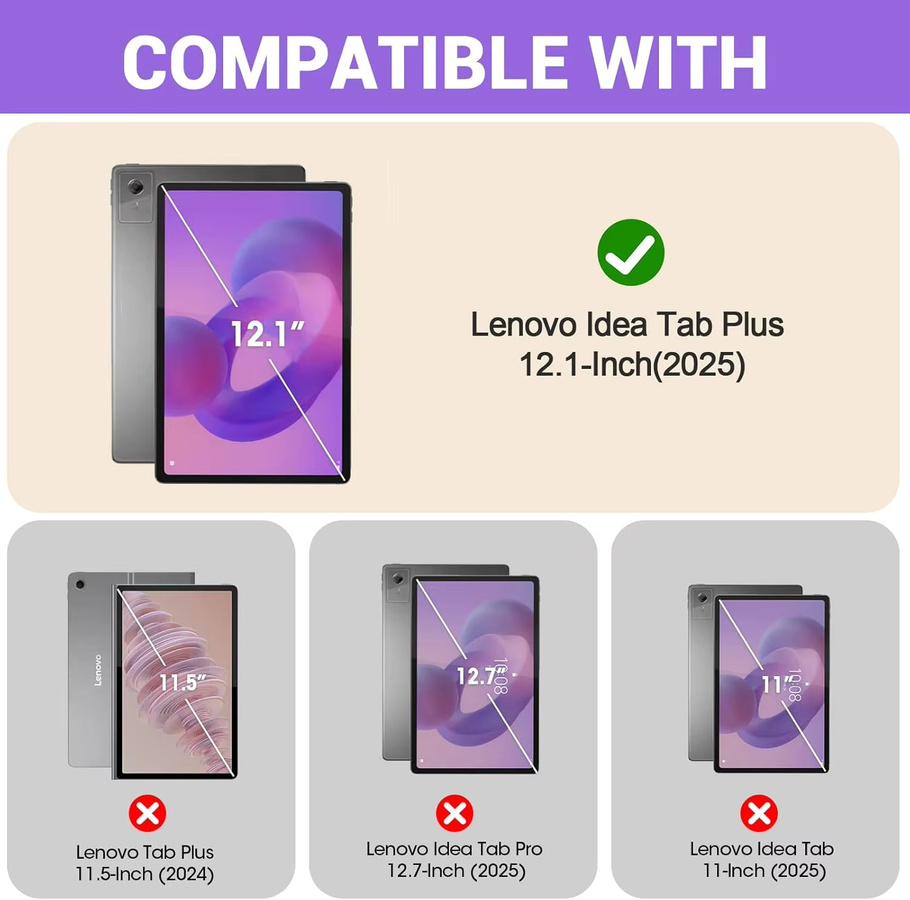 Lenovo Idea Tab Plus (12,1 Zoll) 2025 Tablet-Schutzglas, transparent, stoßfester Bildschirmschutz - Bild 2