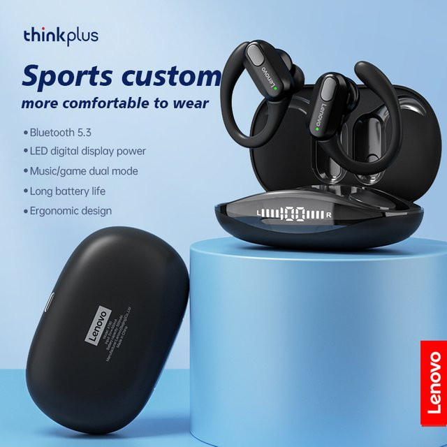 Lenovo XT80 Sport-Bluetooth-Kopfhörer mit ENC TWS Headset, HiFi-Stereo-Sound und LED-Leistungsanzeige in Schwarz - Bild 1
