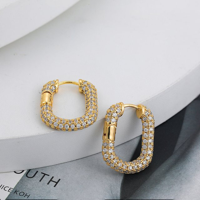 Erpels Creolen, 14 Karat vergoldet, Zirkonia, Damen - Bild 1