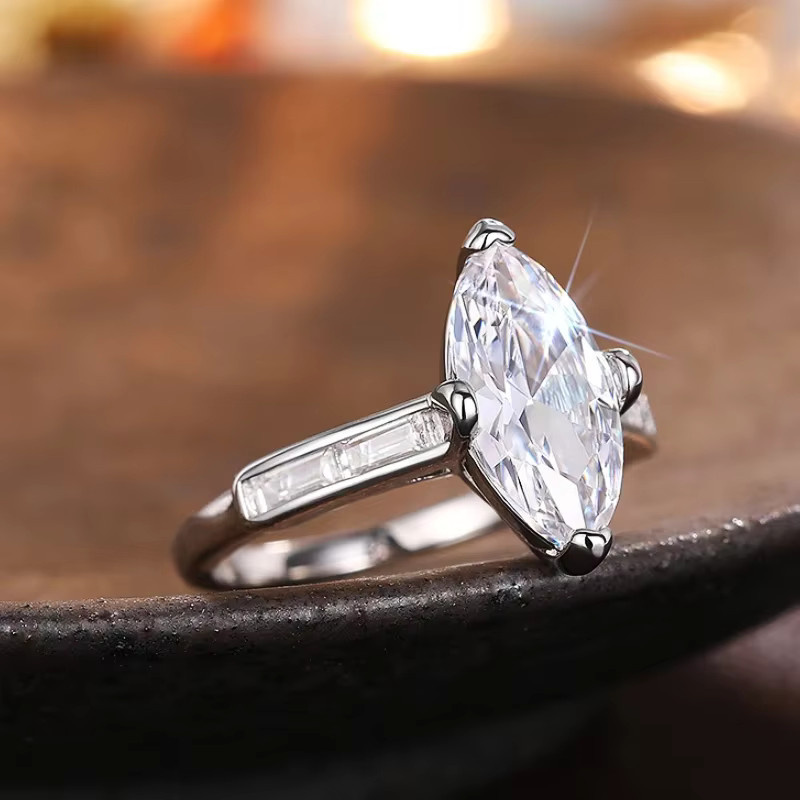 Huitan Ringe, Marquise Zirkonia, Silber, Damen - Bild 2