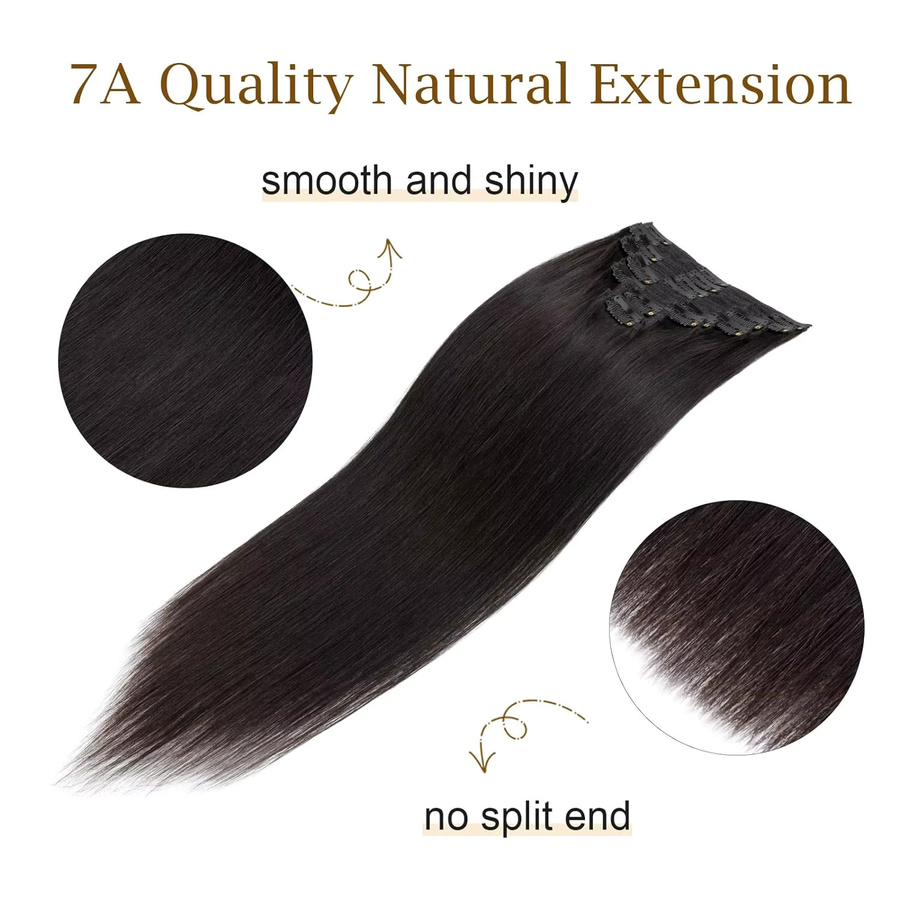 xbeauty Clip-Ins Echthaarverlängerungen, 120 g, Schwarz, Damen - Bild 3