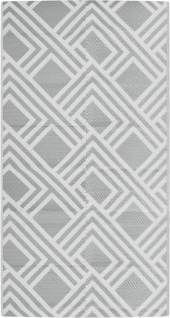 vidaXL Outdoorteppich Grau mit geometrischem Design aus Polypropylen, Breite: 80 cm, Tiefe: 150 cm - Bild 1