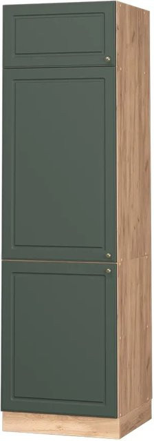Vicco Kühlumbauschrank Fame-Line Landhaus Stil in Dunkelgrün und Gold, B/T/H: 60 x 58 x 206,8 cm - Bild 1