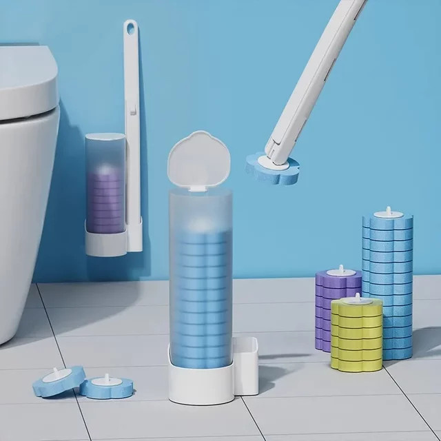 Set aus Einweg WC-Pinsel Köpfen als Refill Ersatz in Gelb für die Badreinigung - Bild 1