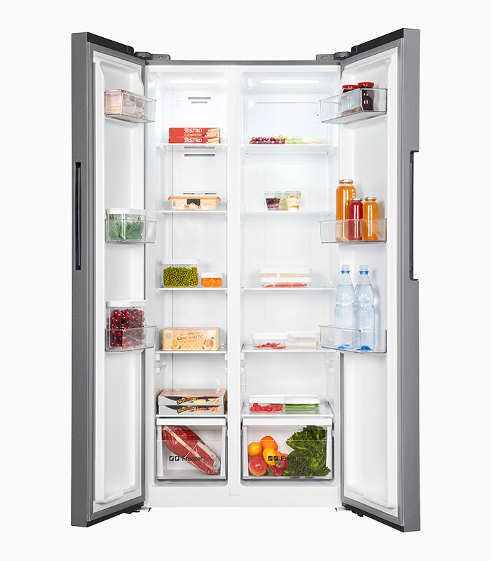 Exquisit Side by Side Kühlschrank SBS450-036E in Anthrazit mit No Frost und Dynamic Cooling, H x B x T: 168,0 x 91,2 x 76,0 cm - Bild 3