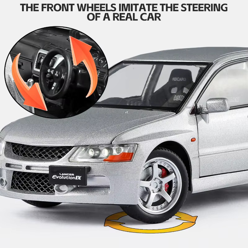 Lancer EVO IX EVO9 Sportwagen, Modellauto, 1:24, Metall, mit Licht und Sound - Bild 3