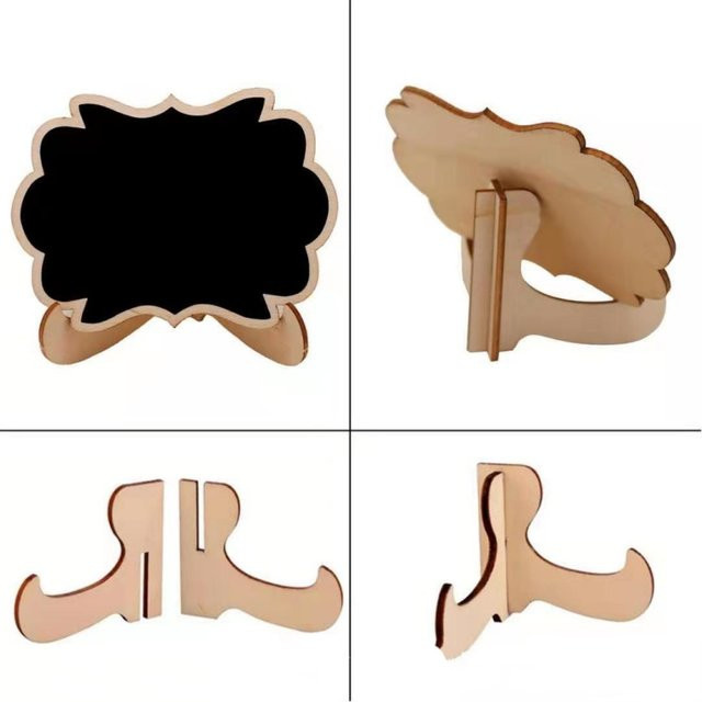 10 Stück Mini Holz Tafel Menü Etiketten in Schwarz für Hochzeiten und Geburtstage - Bild 1