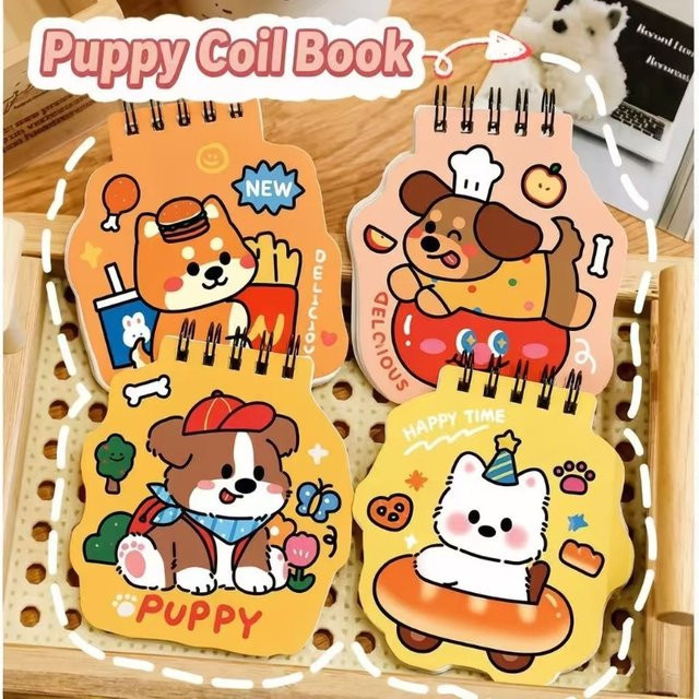 Artoon Cute Puppy Flip Up Coil Book Softcover Notizbuch in Multicolour - Bild 1