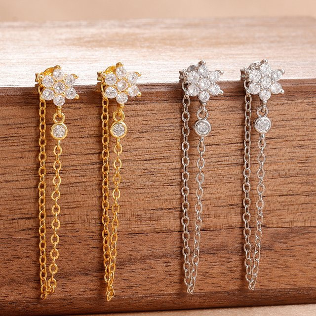 Maodane Ohrringe, 14K Gold überzogen, Zirkonia, Damen - Bild 1