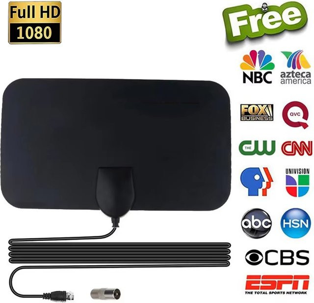 VORTNGLE Tragbare Digital-TV-Antenne mit HD-Verstärker für Indoor und Outdoor, Full HD Signalempfänger in Schwarz - Bild 1
