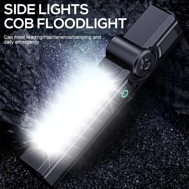 Heinast Tragbare LED-Arbeitsleuchte mit COB- und LED-Licht, Magnetische und Wiederaufladbare Taschenlampe in Schwarz - Bild 2
