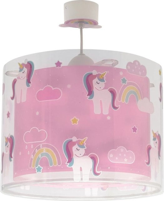 Dalber Kinderzimmer Deckenlampe mit Einhorn-Motiv in Pink und Transparent - Bild 1