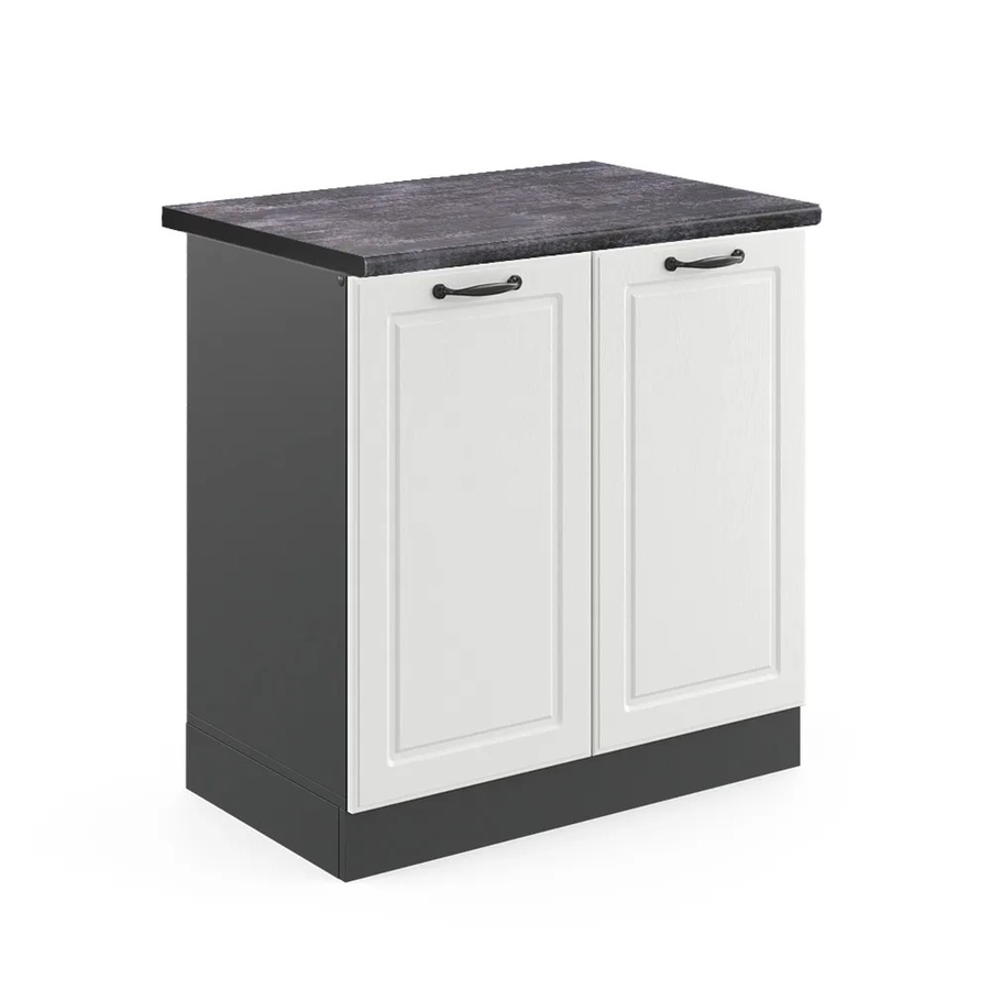 Vicco Spülenunterschrank R-Line Landhaus Weiß Anthrazit B/T/H: 80 x 60 x 81,6 cm - Bild 2