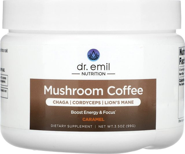 DR. Emil Nutrition, Pilzkaffee, Karamell, Getränkepulver, 99 g - Bild 1