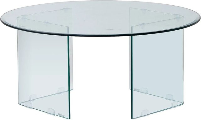 Couchtisch Adamo von Vente-unique aus transparentem Sicherheitsglas mit einem Durchmesser von 90 cm - Bild 1