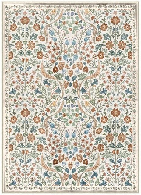 JGJG Boho Teppich mit Regenbogen-Sonnenschein-Print, Vintage Design, rutschfest und waschbar, B/T: 120 x 160 cm - Bild 1