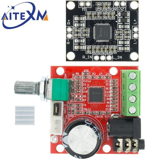 AITEXM ROBOT PAM8610 Digitale Leistungsverstärkerplatine Klasse D, Zweikanal-Stereo Mini-HiFi-Verstärker, Schwarz - Bild 1